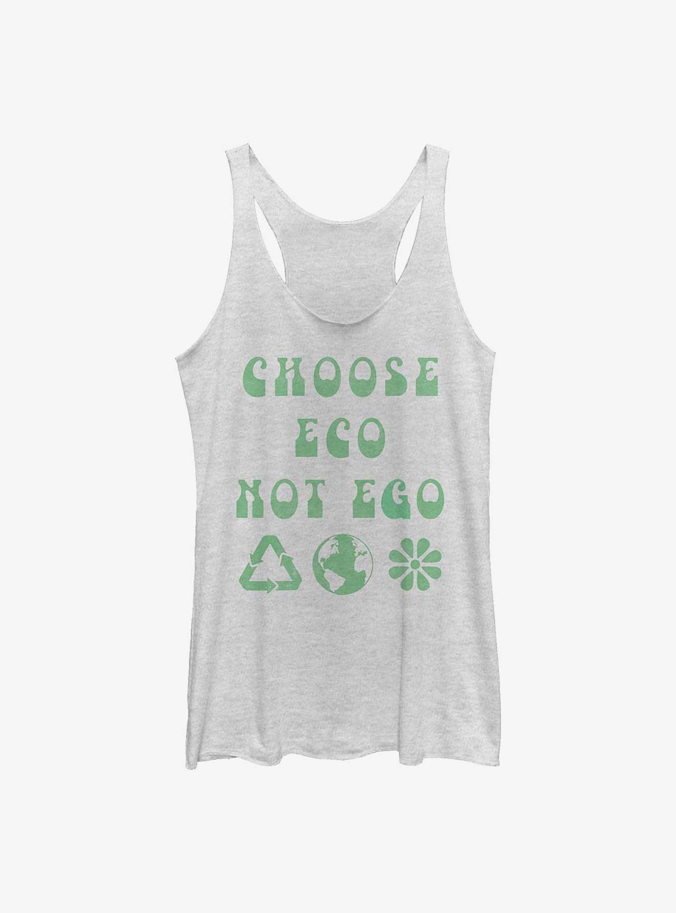 Eco Not Ego Girls Tank, WHITE HTR, hi-res