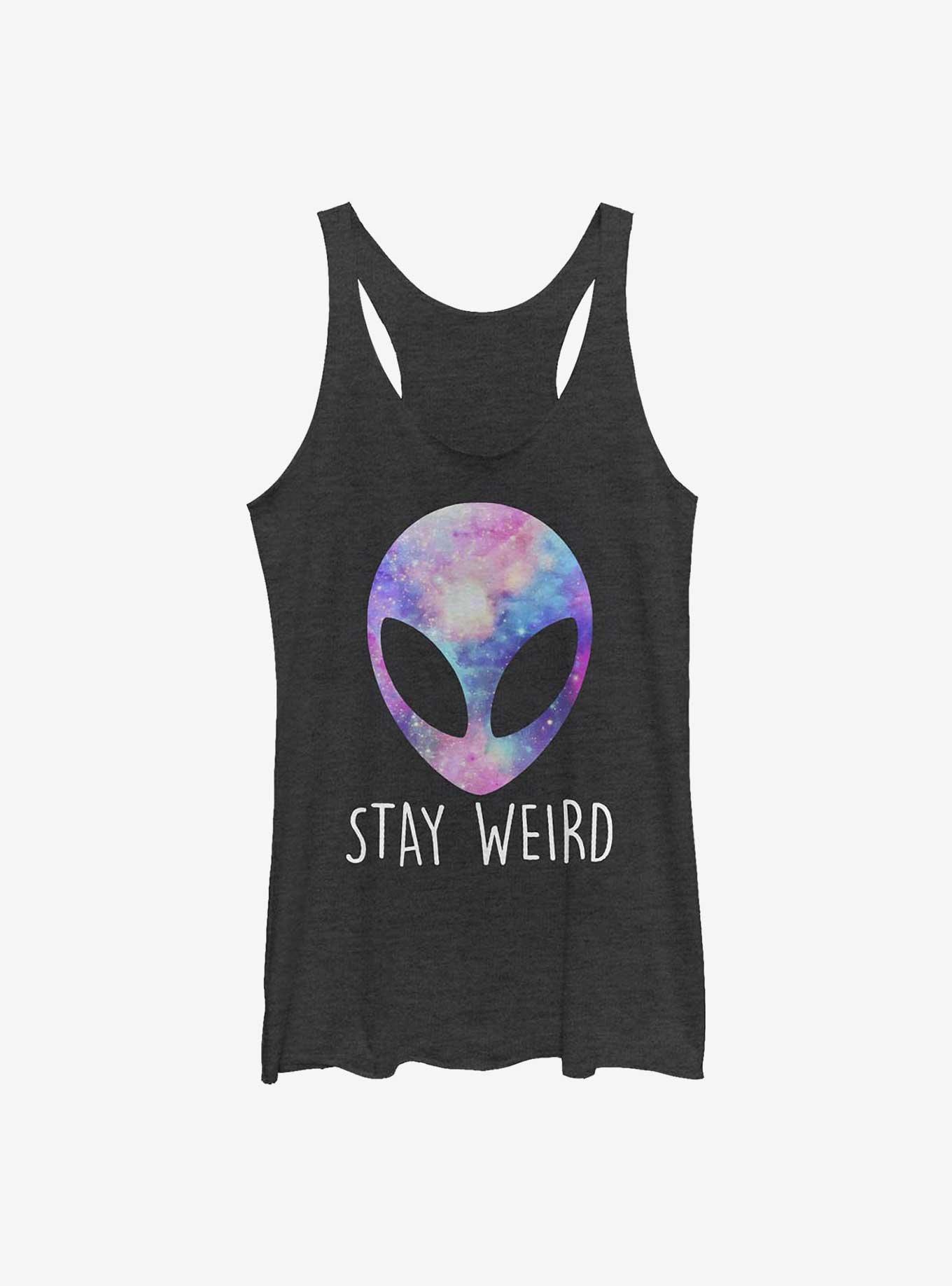 Stay Weird Girls Tank, BLK HTR, hi-res