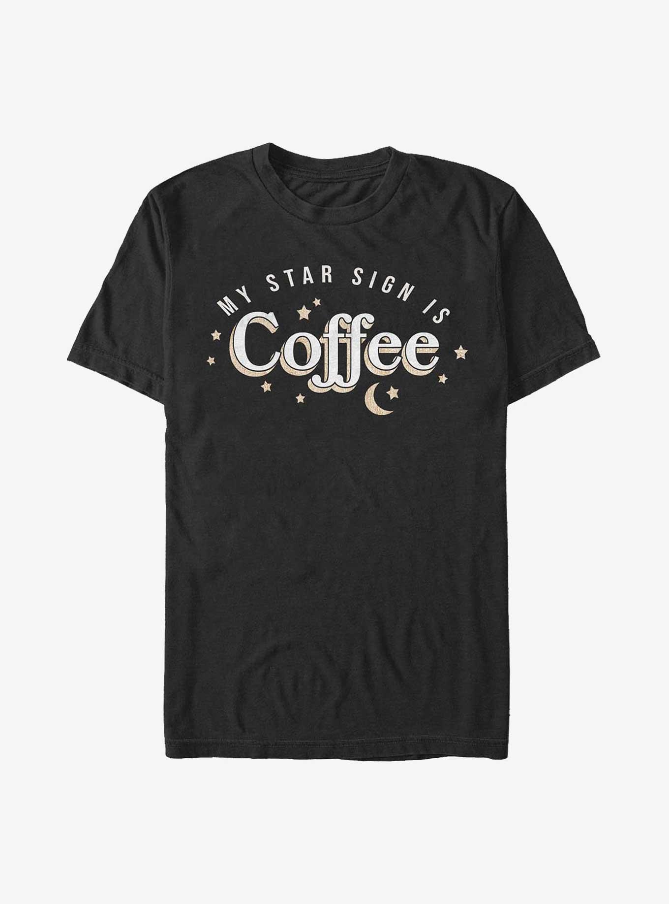 Coffee Star Sign T-Shirt, BLACK, hi-res
