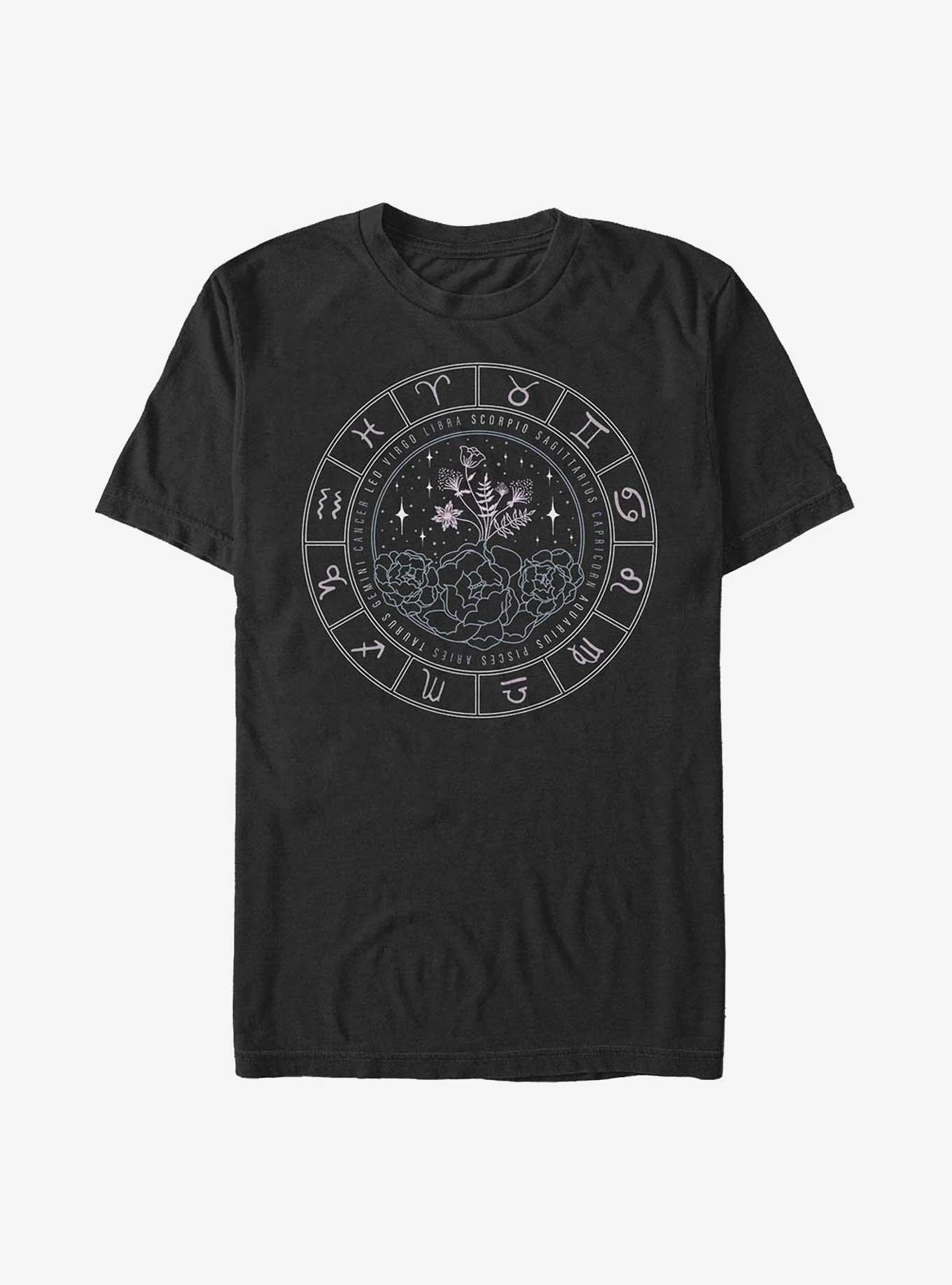 Zodiac Floral T-Shirt, BLACK, hi-res