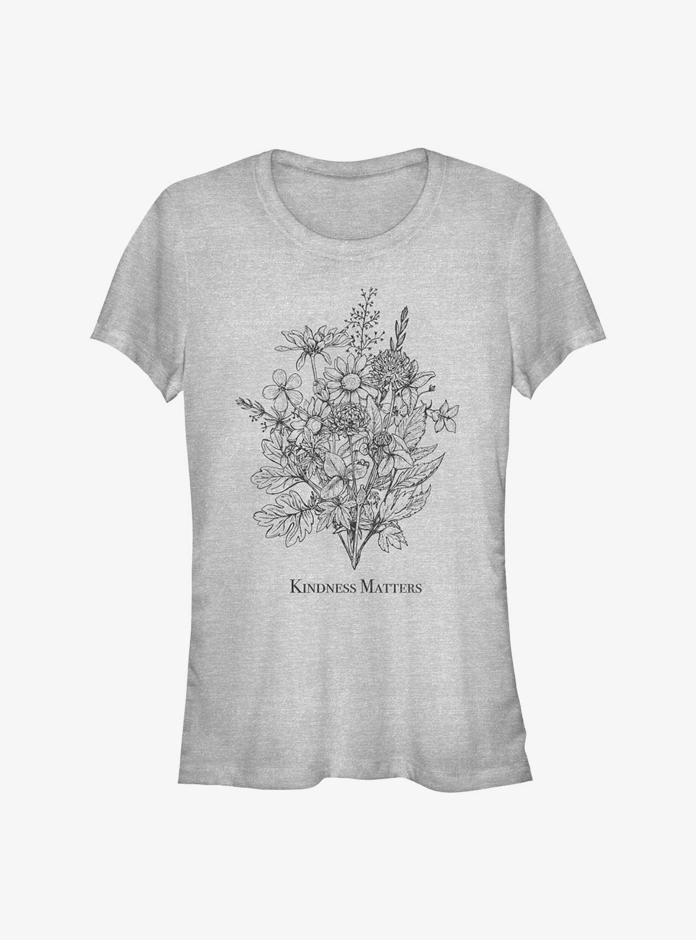 Kindness Floral Bouquet Girls T-Shirt, ATH HTR, hi-res