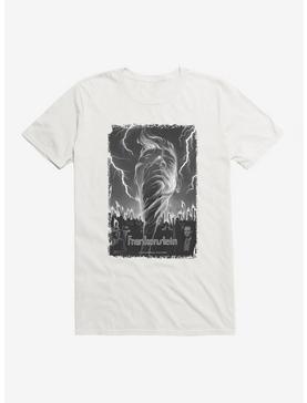 Frankenstein Black & White Lightning T-Shirt, WHITE, hi-res