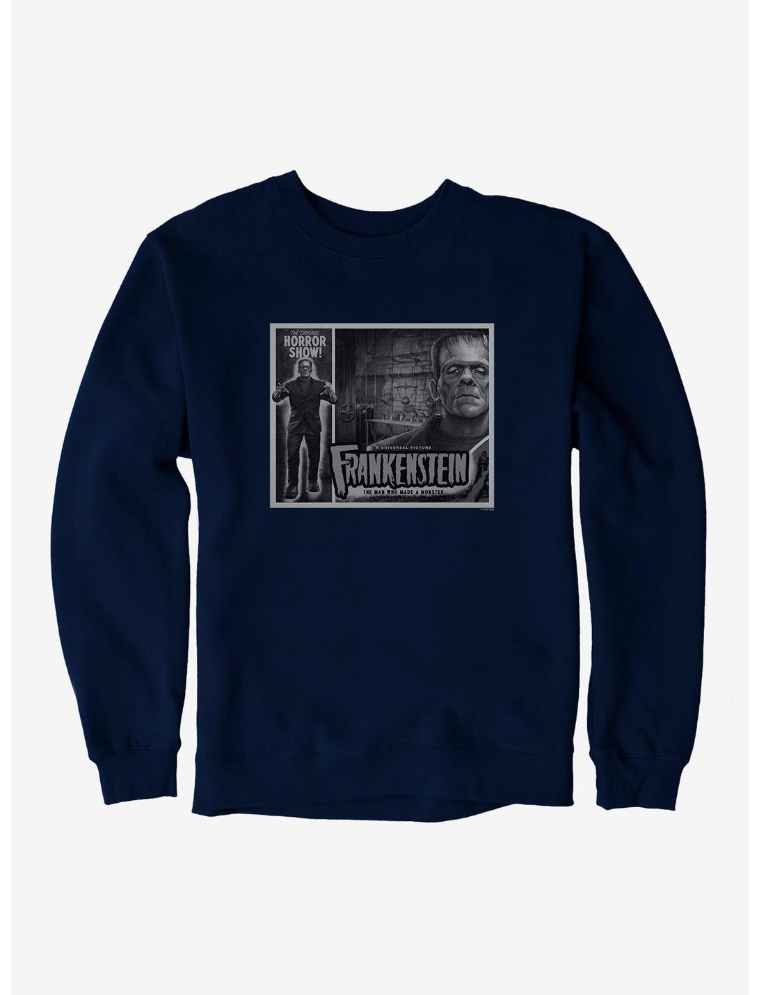 Frankenstein Black & White The Man Who Made A Monster Sweatshirt, , hi-res