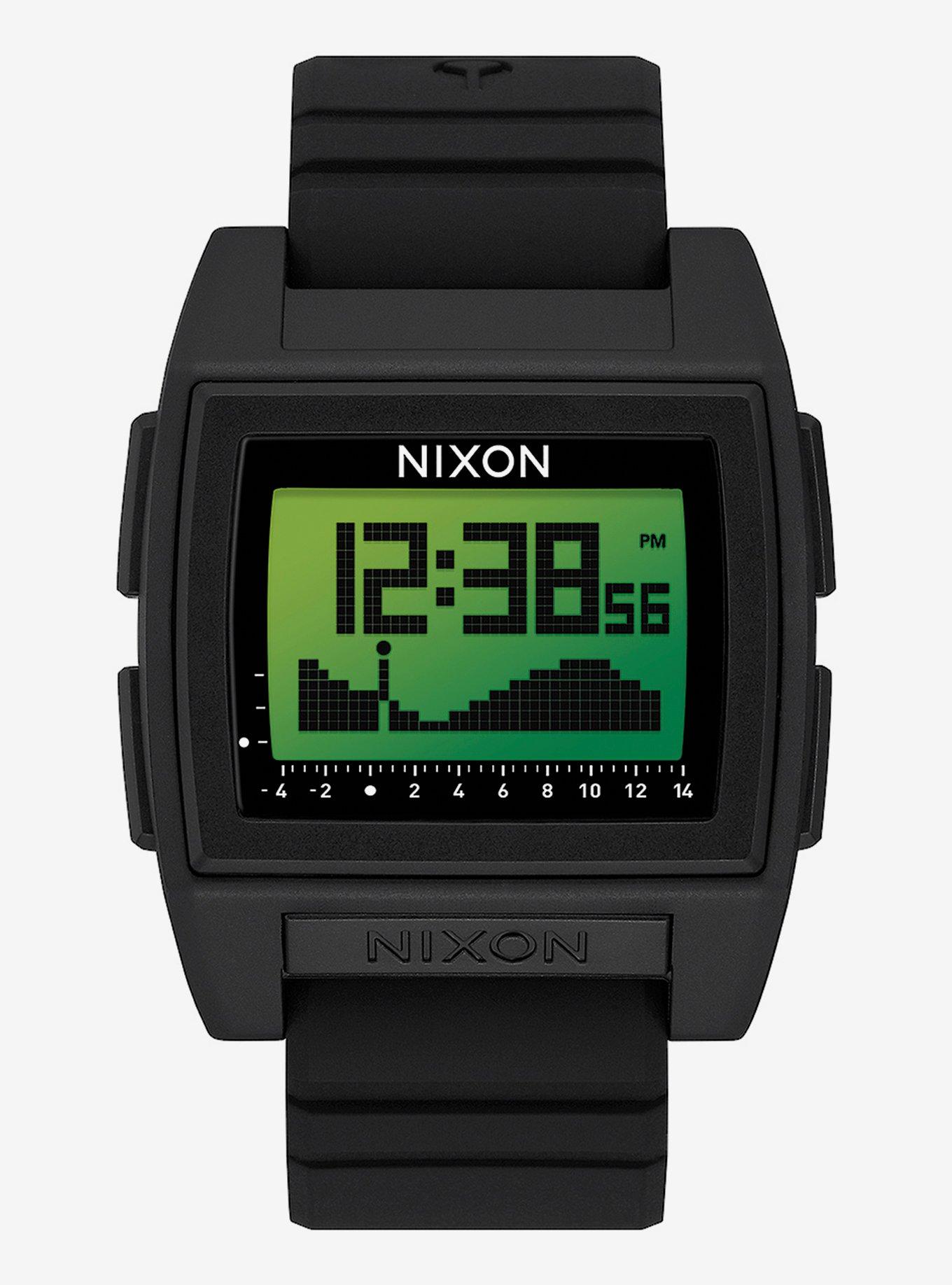 Nixon Base Tide Pro Black Green Positive Watch, , hi-res