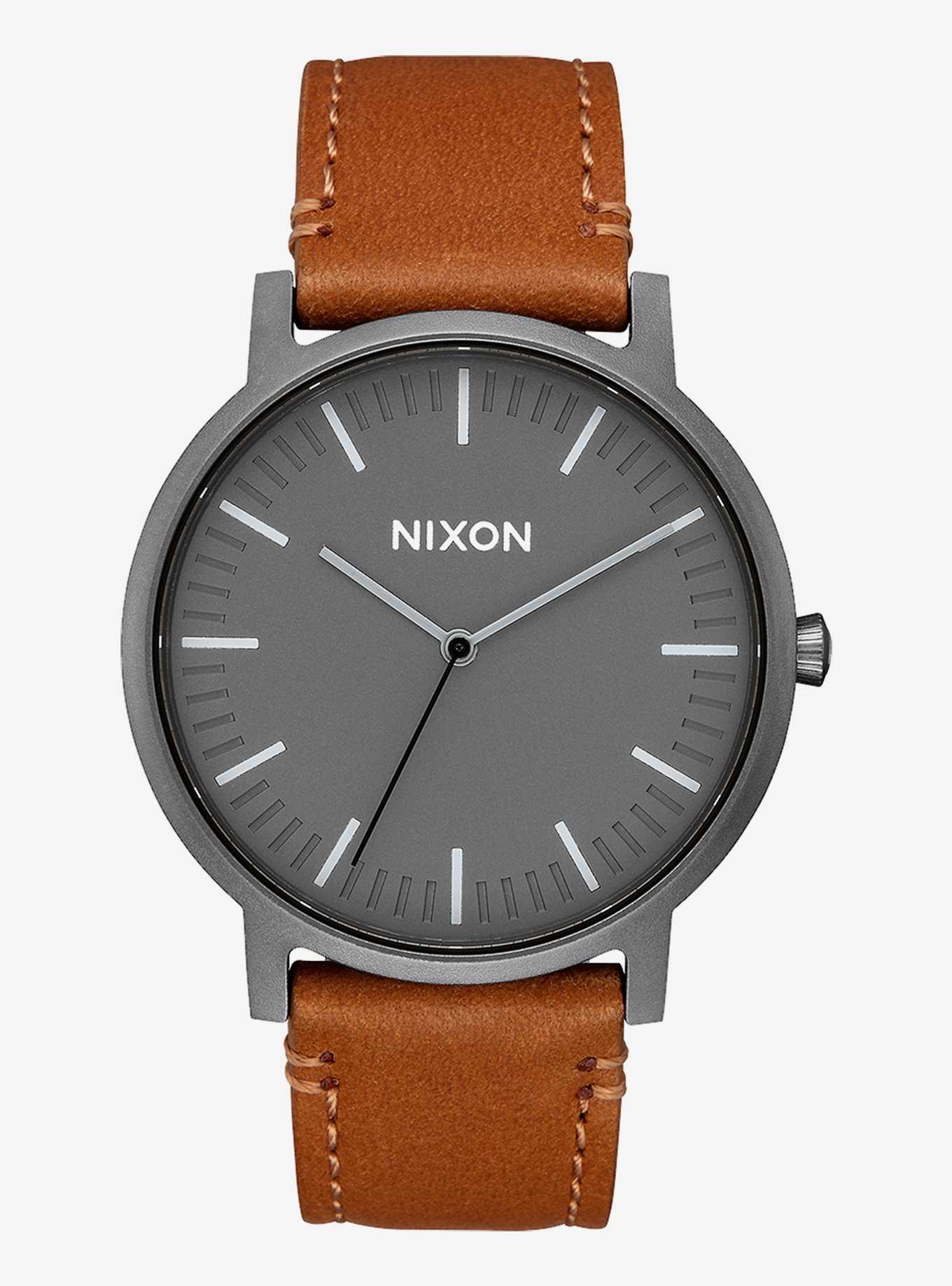 Porter Leather Gunmetal Charcoal Taupe Watch, , hi-res