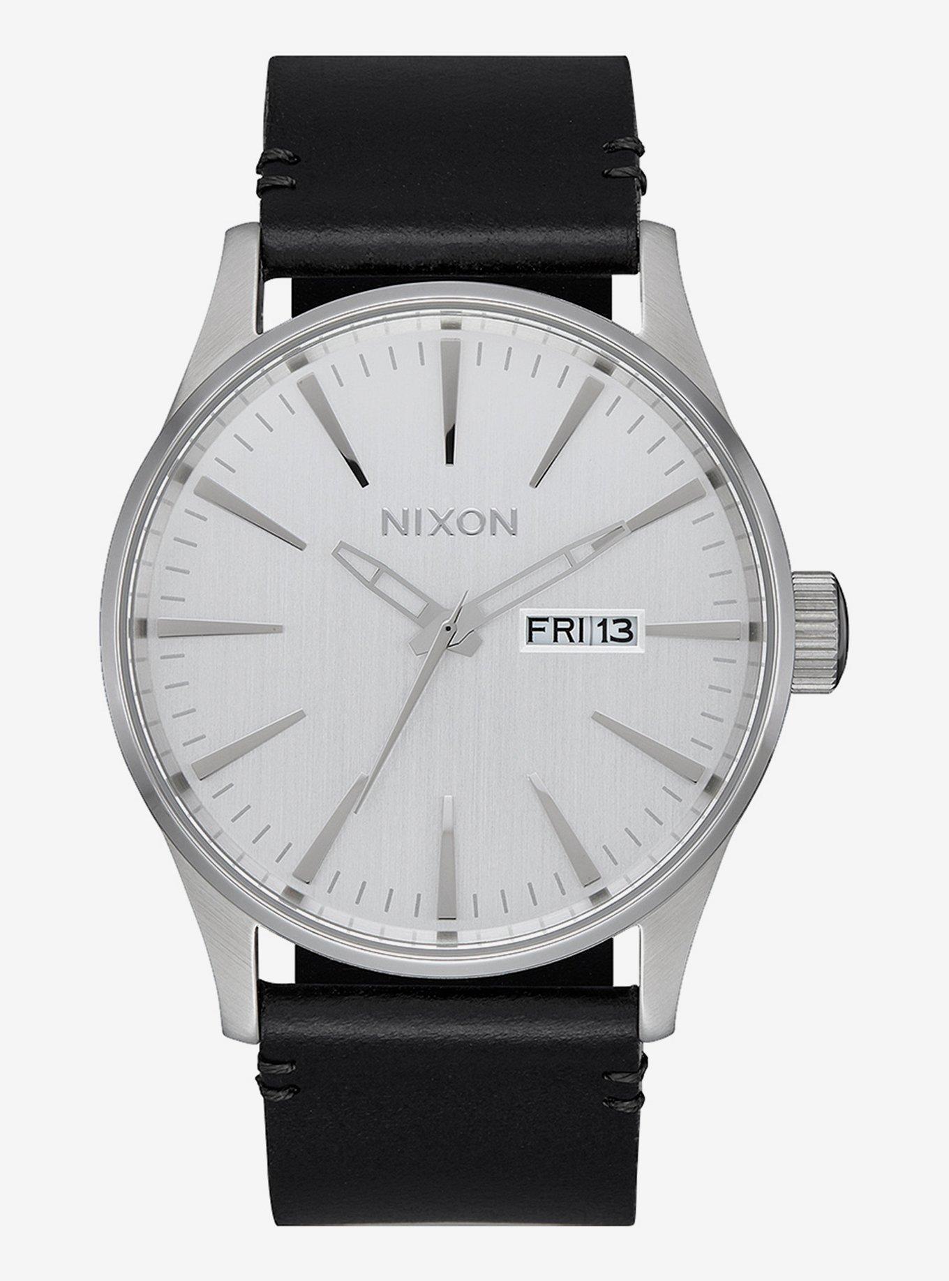 Sentry Leather All Silver Black Watch, , hi-res
