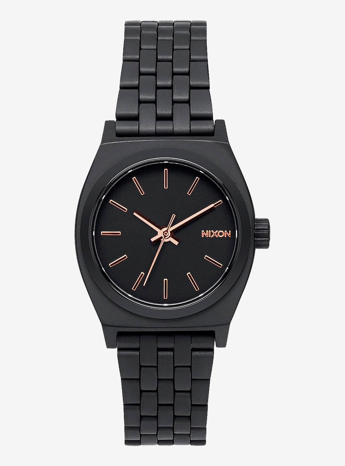 Small Time Teller All Black Rose Gold Watch, , hi-res