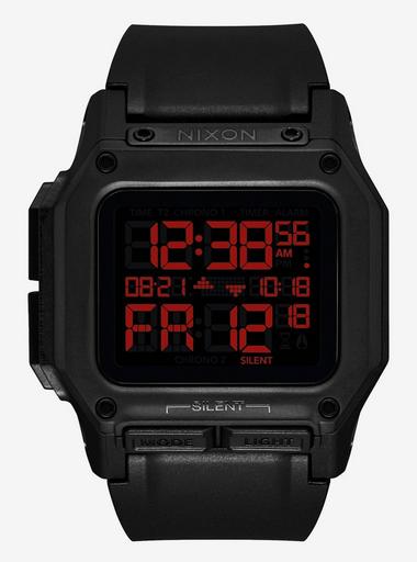 Nixon Regulus All Black Red Watch | BoxLunch