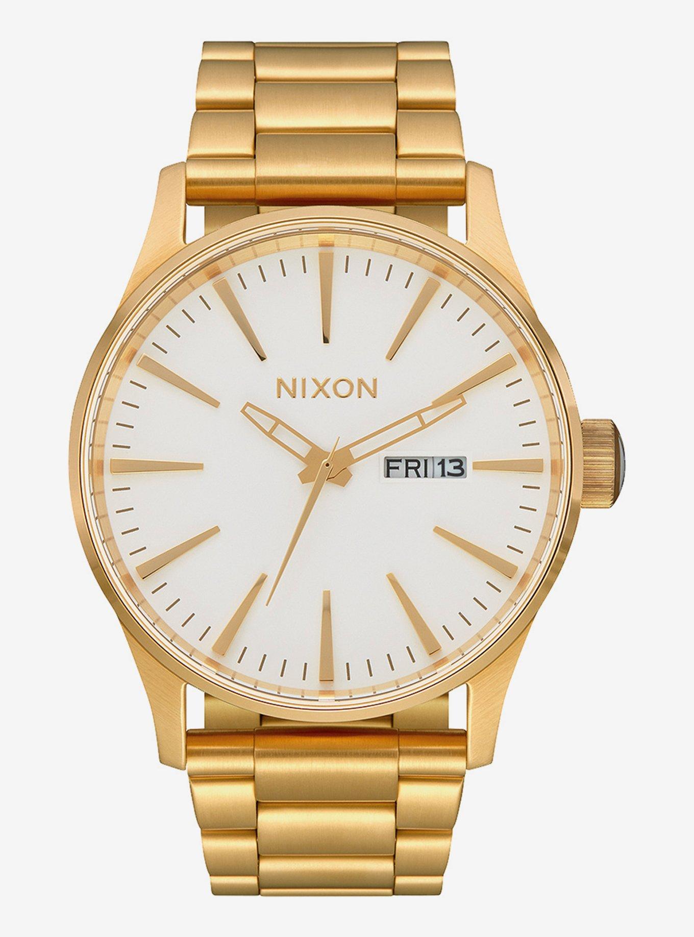 Nixon Sentry Ss Gold White Watch, , hi-res