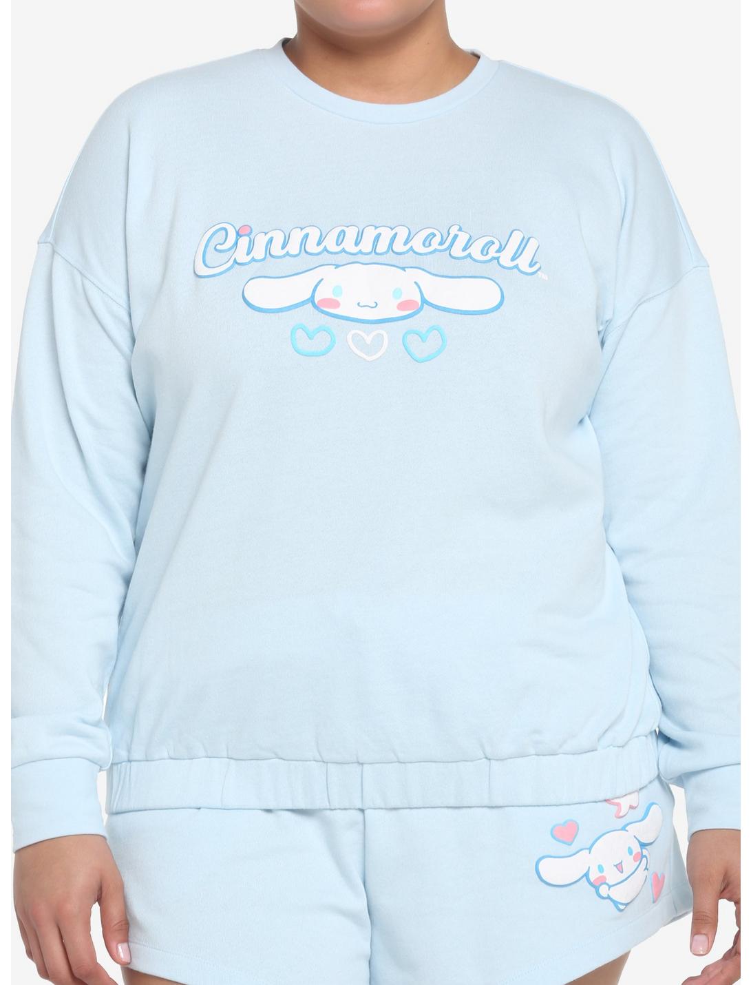Cinnamoroll Pastel Blue Heart Girls Sweatshirt Plus Size, MULTI, hi-res