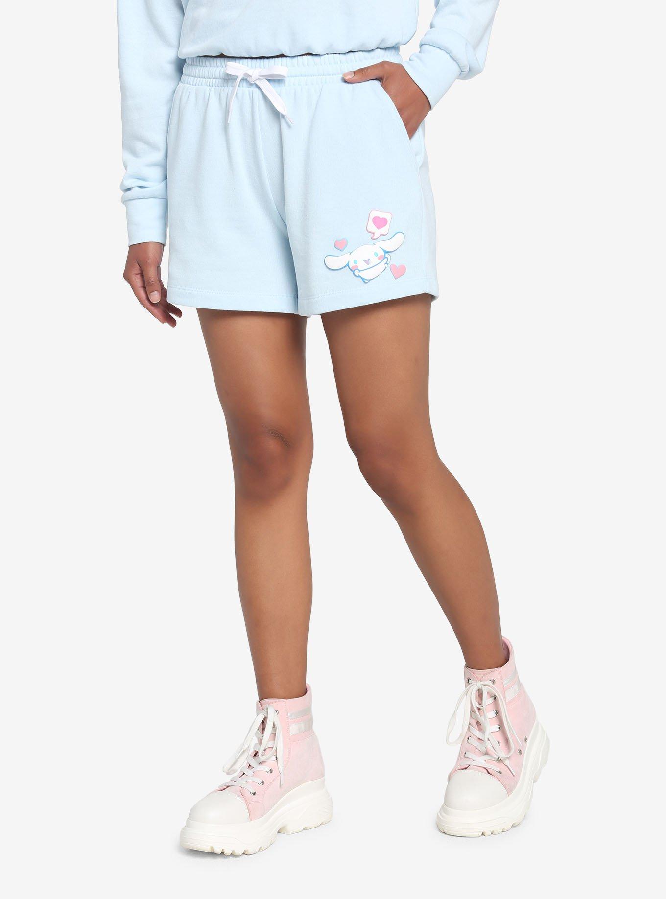 Cinnamoroll Pastel Blue Heart Girls Lounge Shorts, , hi-res