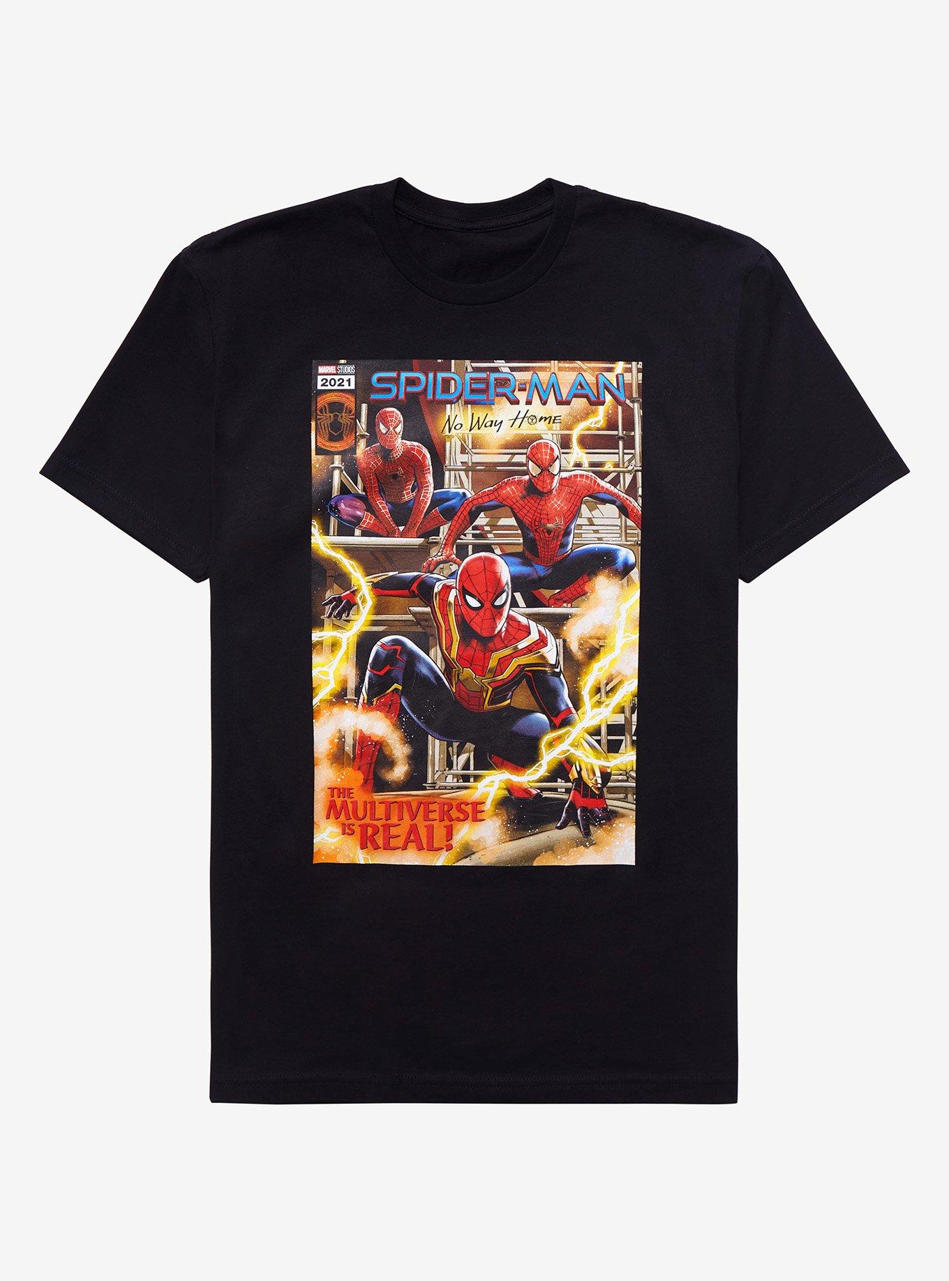 Marvel Spider-Man: No Way Home Trio Comic Cover T-Shirt, BLACK, hi-res
