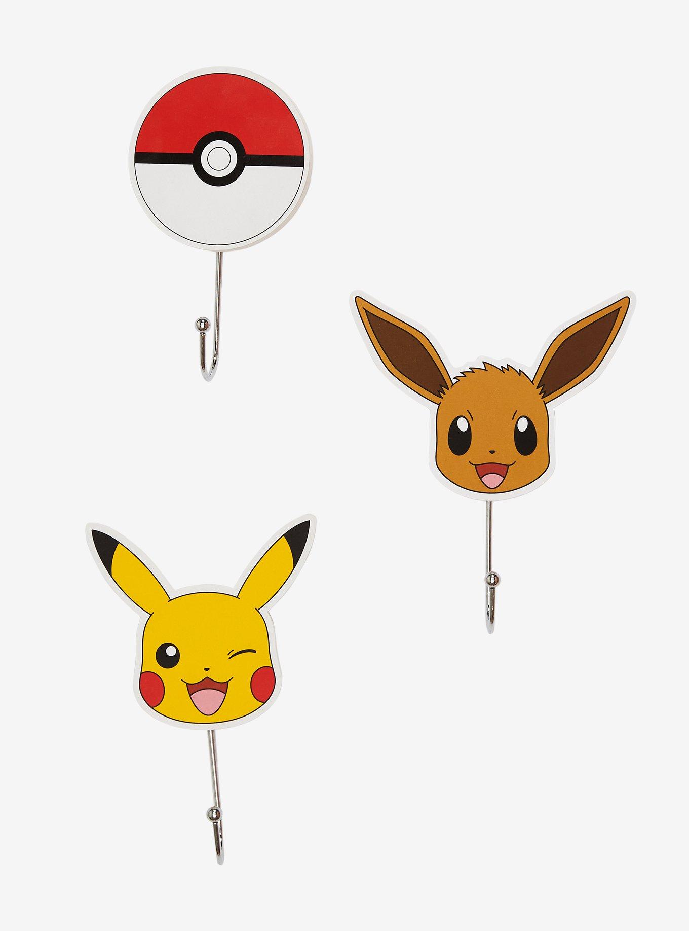 Pok&eacute;mon Pikachu Eevee & Pok&eacute; Ball Wall Hook Set, , hi-res