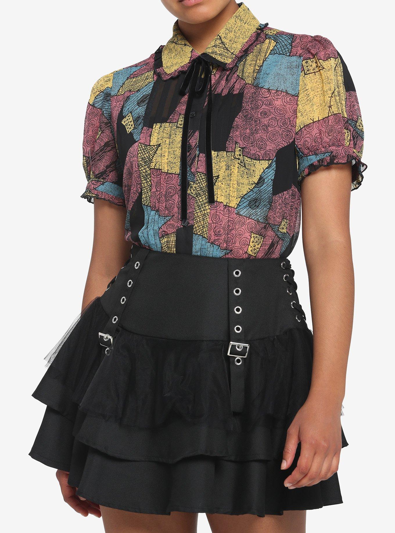 The Nightmare Before Christmas Sally Girls Woven Button-Up | Hot Topic