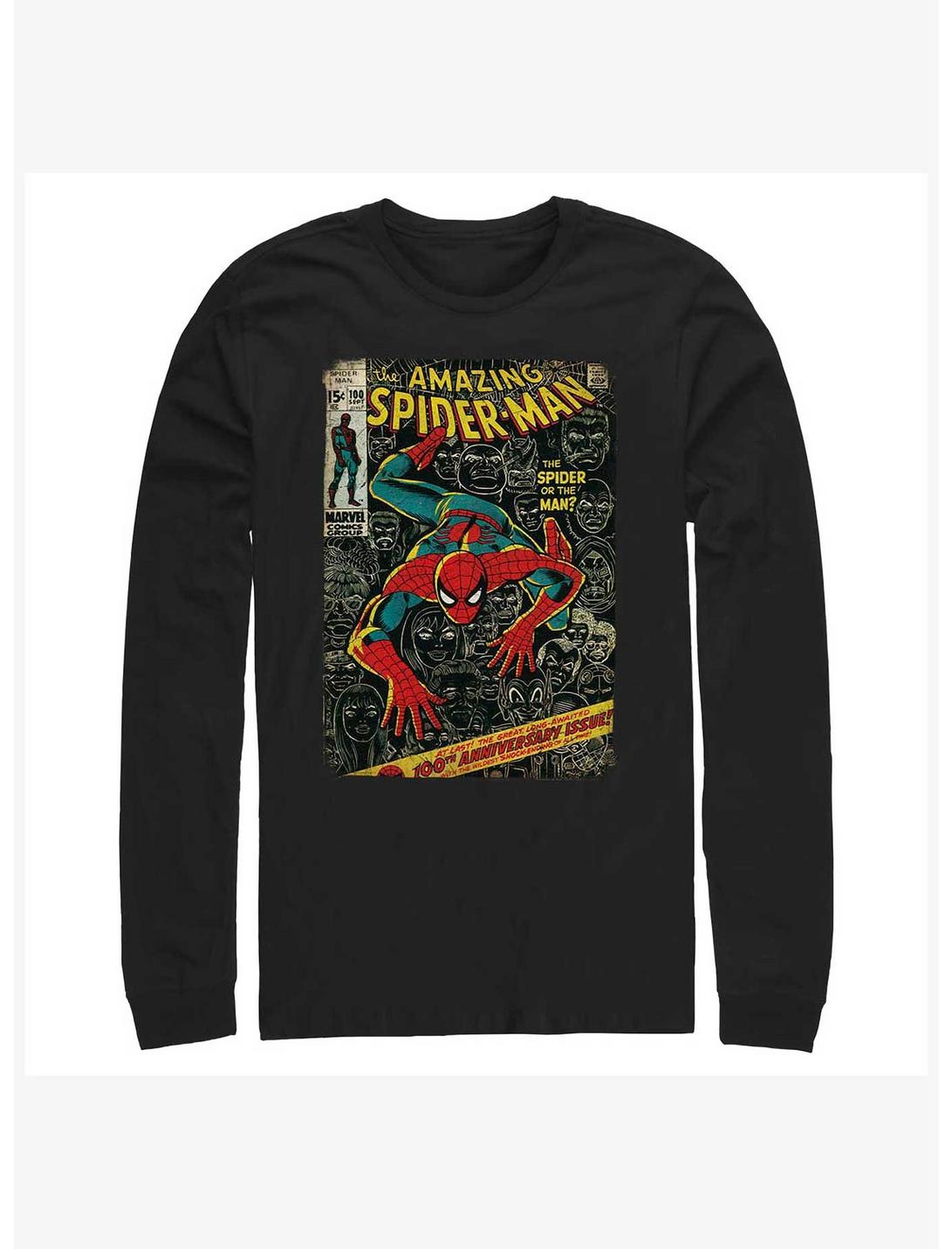 Marvel Spider-Man Comic Cover Long-Sleeve T-Shirt, BLACK, hi-res