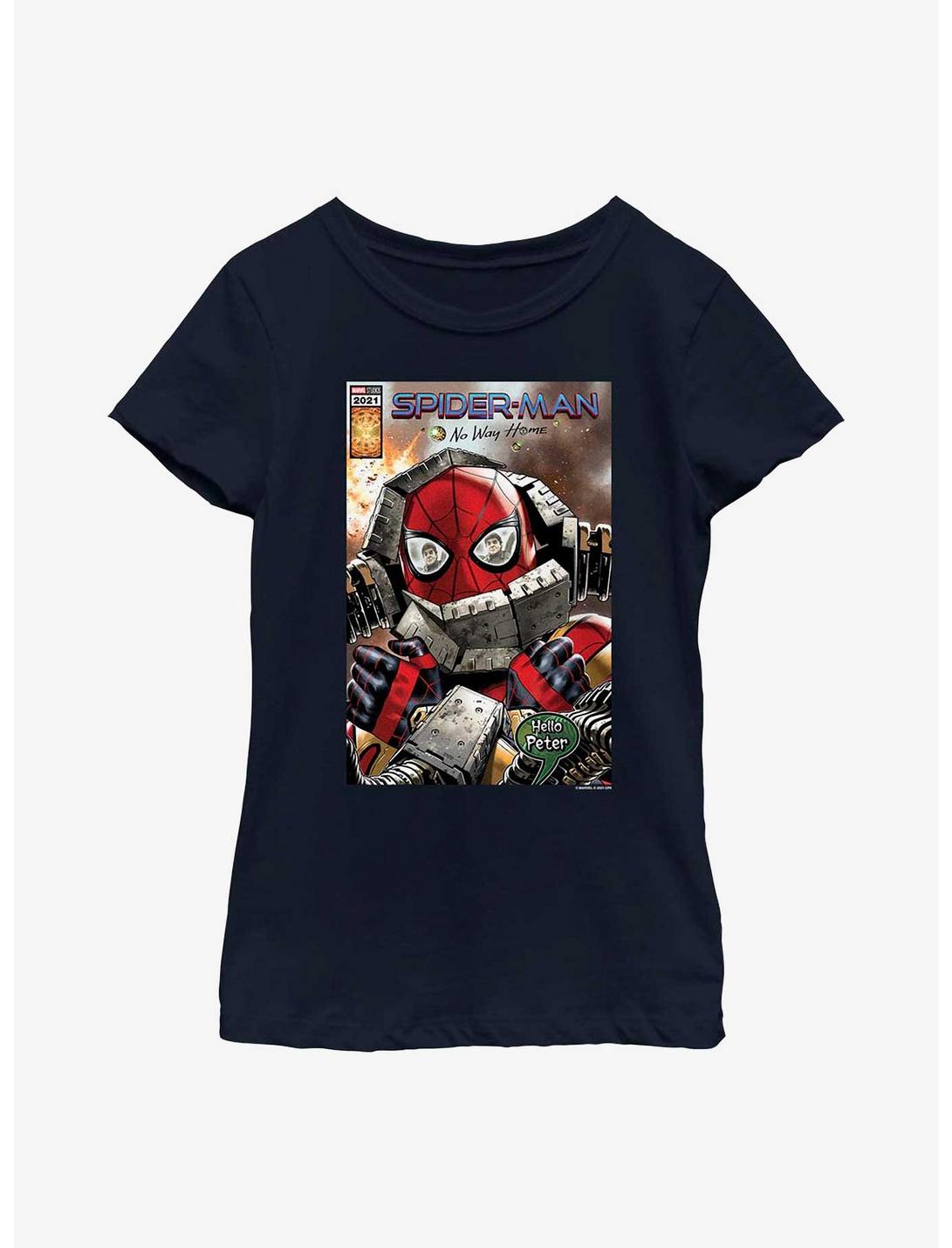 Marvel Spider-Man Hello Peter Comic Cover Youth T-Shirt, NAVY, hi-res