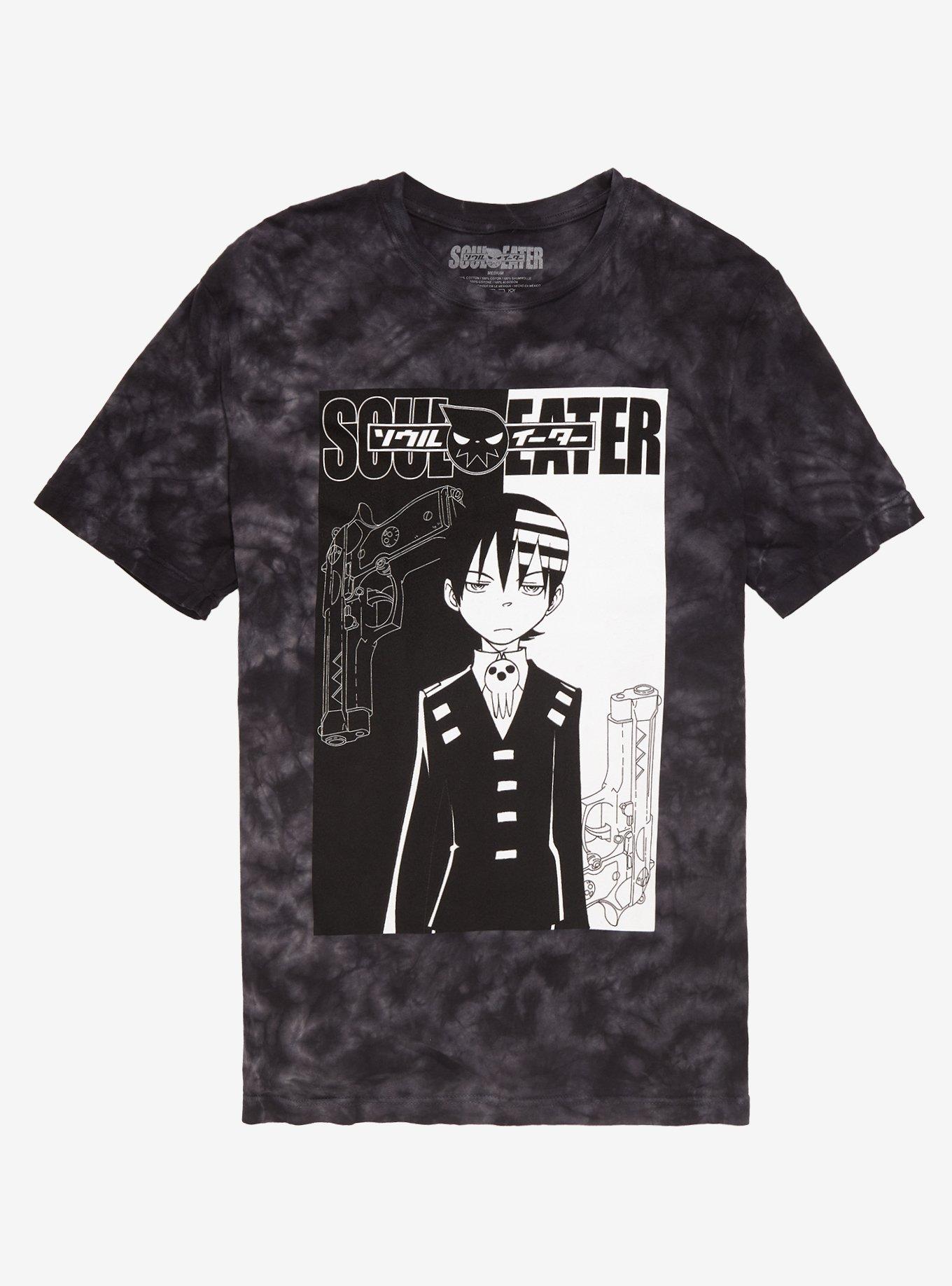 Soul Eater Death The Kid Grey Wash T-Shirt, BLACK, hi-res