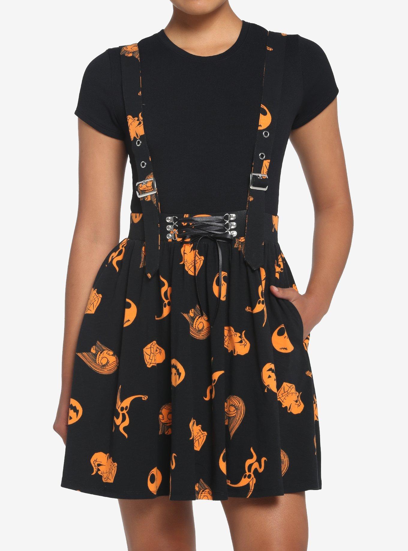 The Nightmare Before Christmas Characters Suspender Skirt, MULTI, hi-res