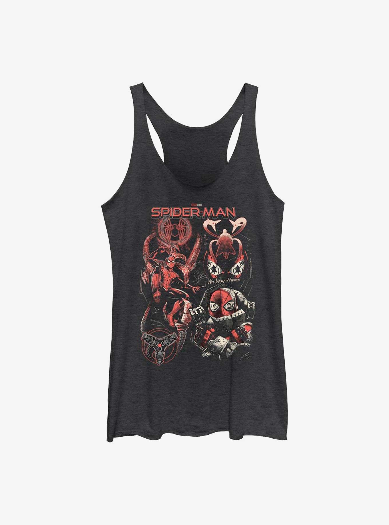 Marvel's Spider-Man Double Booking Girl's Raw Edge Tank, BLK HTR, hi-res