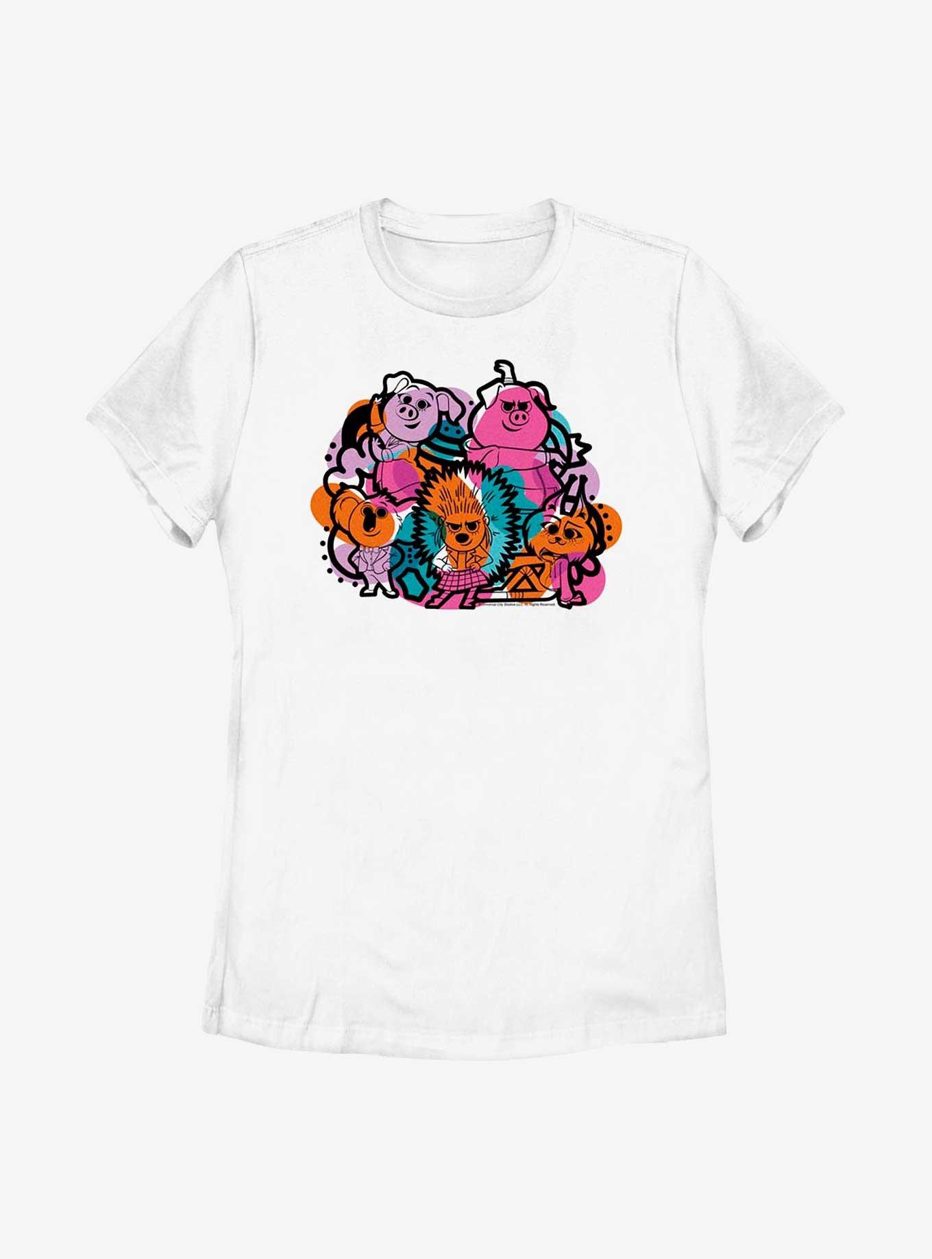 Sing Doodle Group Womens T-Shirt, WHITE, hi-res