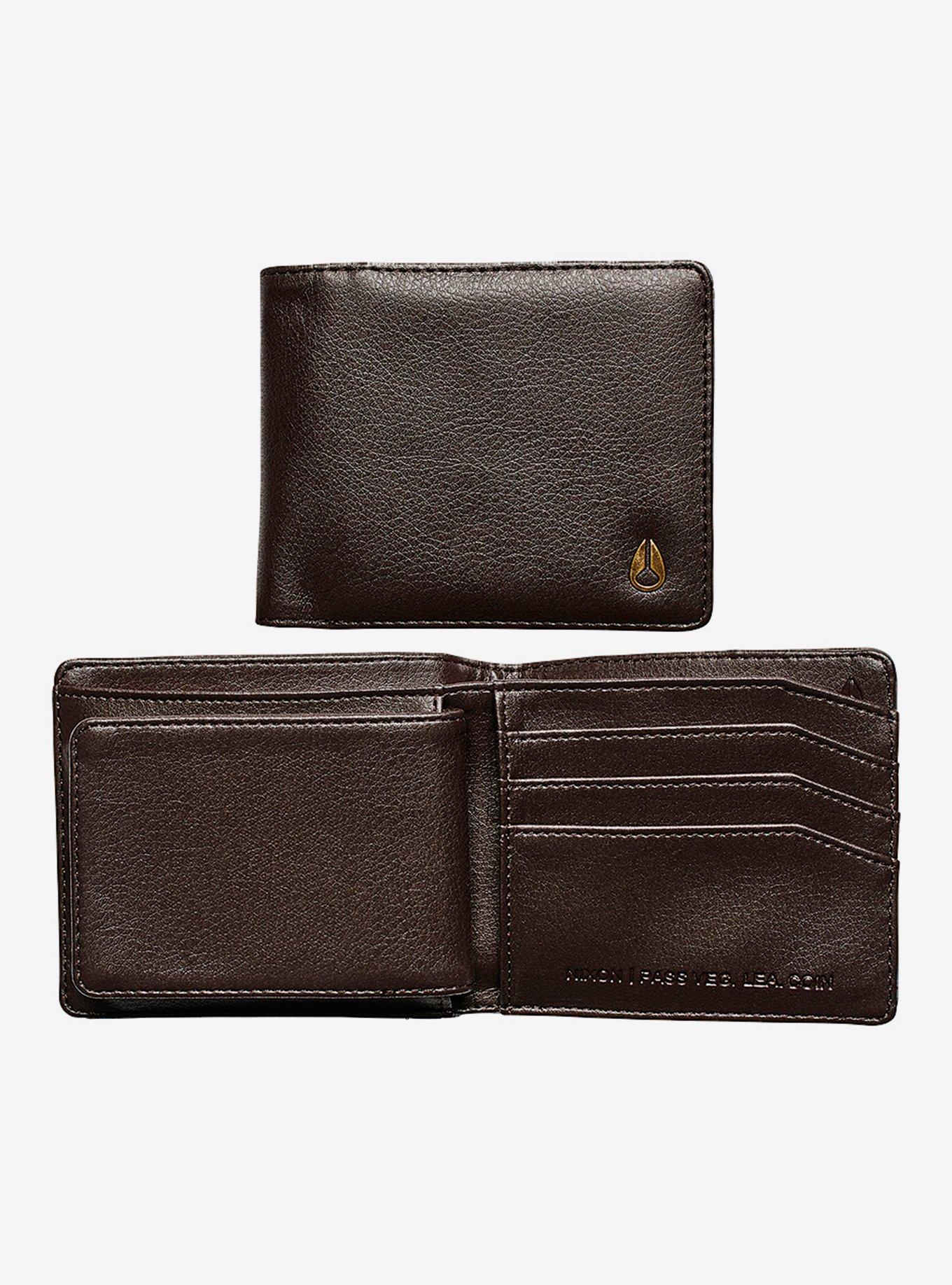 Nixon Pass Vegan Leather Coin Wallet Brown, , hi-res