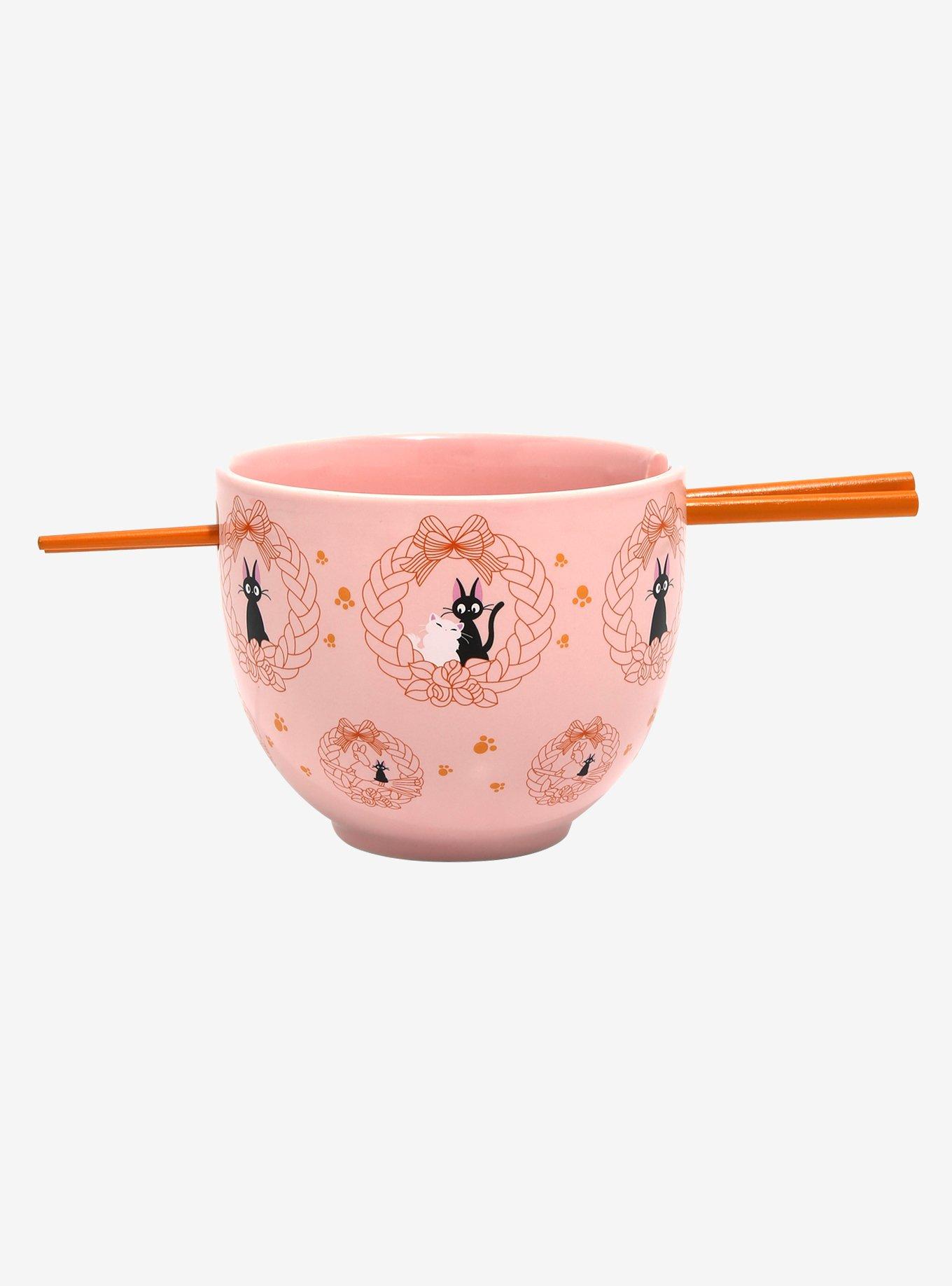 Studio Ghibli Kiki's Delivery Service Jiji Ramen Bowl With Chopsticks Her Universe