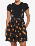 The Nightmare Before Christmas Characters Suspender Skirt, BLACK  WHITE, hi-res