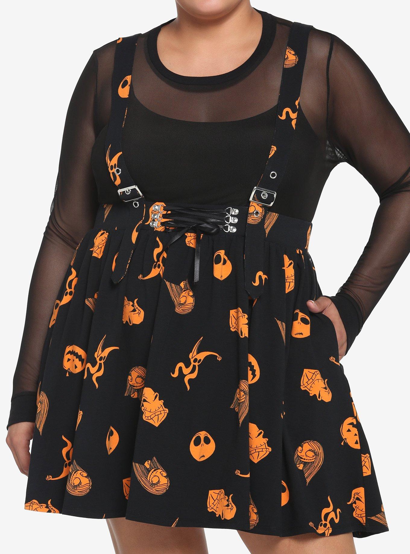 The Nightmare Before Christmas Characters Suspender Skirt Plus Size, MULTI, hi-res