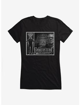 Frankenstein Black & White The Man Who Made A Monster Girls T-Shirt, BLACK, hi-res