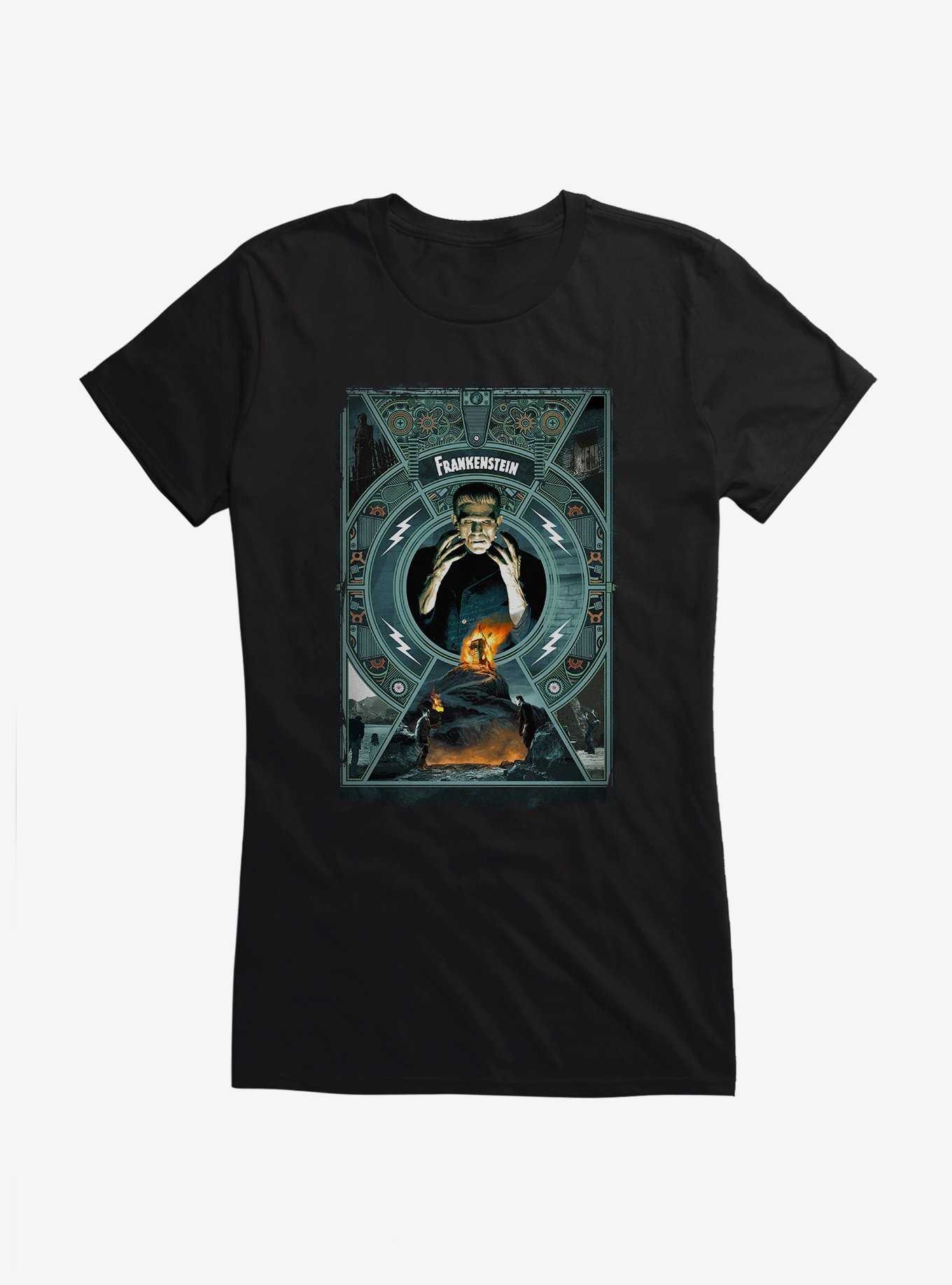 Frankenstein Poster Girls T-Shirt, BLACK, hi-res