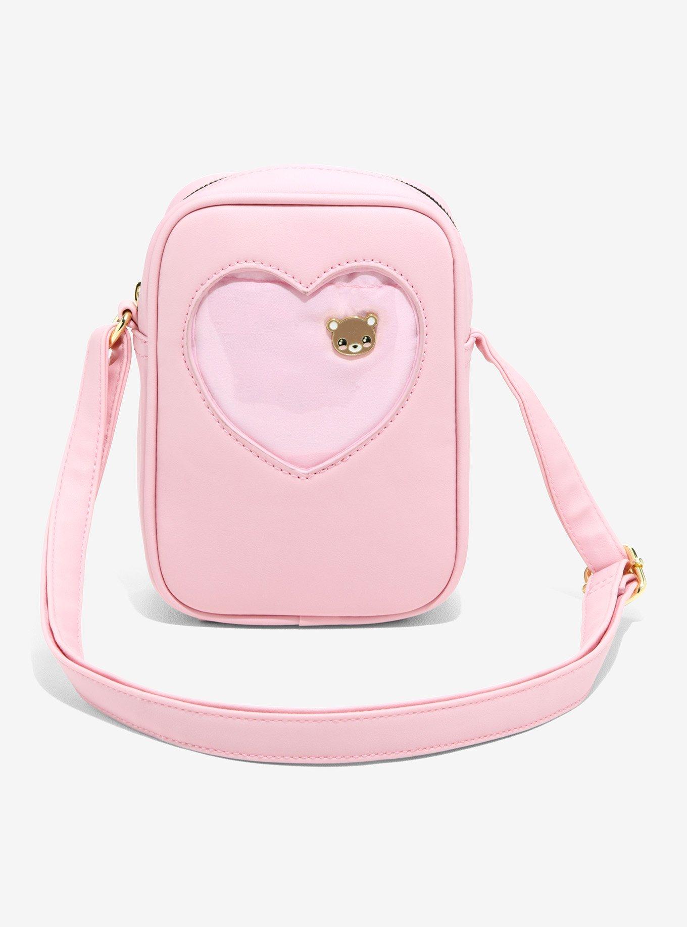 Pink Kisses Heart Purse Heart Shaped Crossbody Bag With 