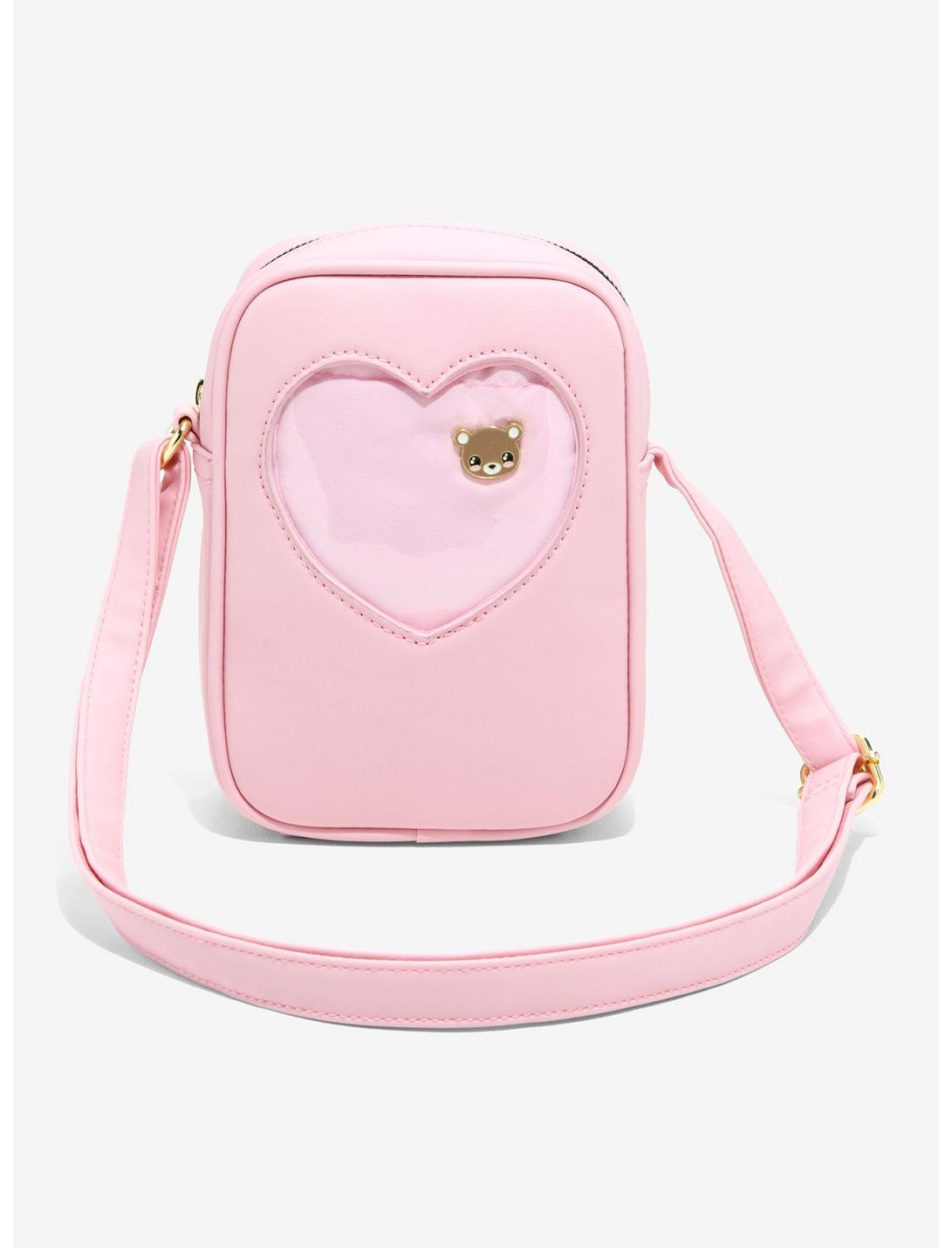 Pink Heart Pin Collector Crossbody Bag, , hi-res