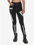 Black & White Zipper Super Skinny Jeans, BLACK, hi-res
