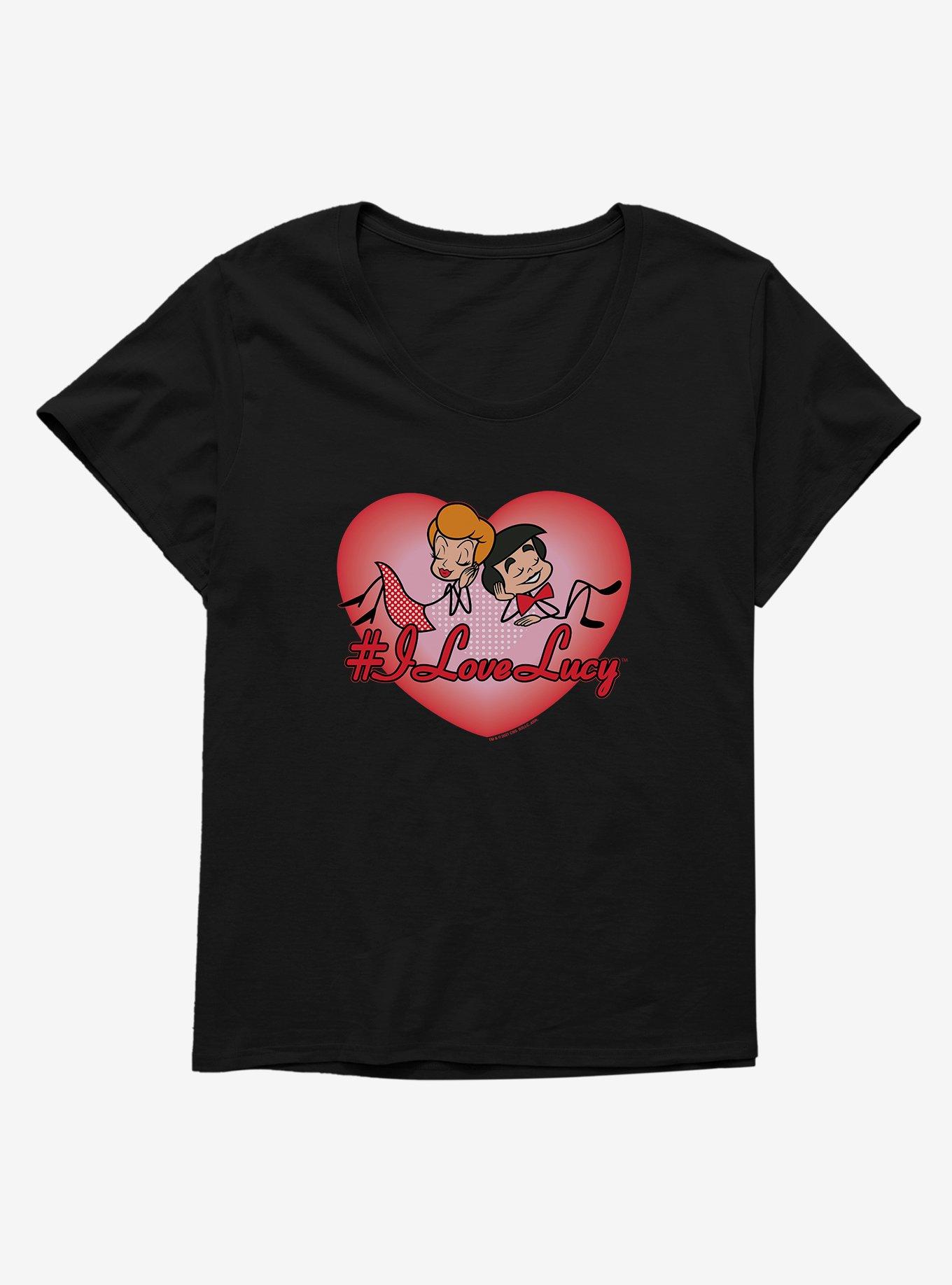 Plus Size I Love Lucy Red Hashtag Cartoon Womens Plus Size T-Shirt, , hi-res