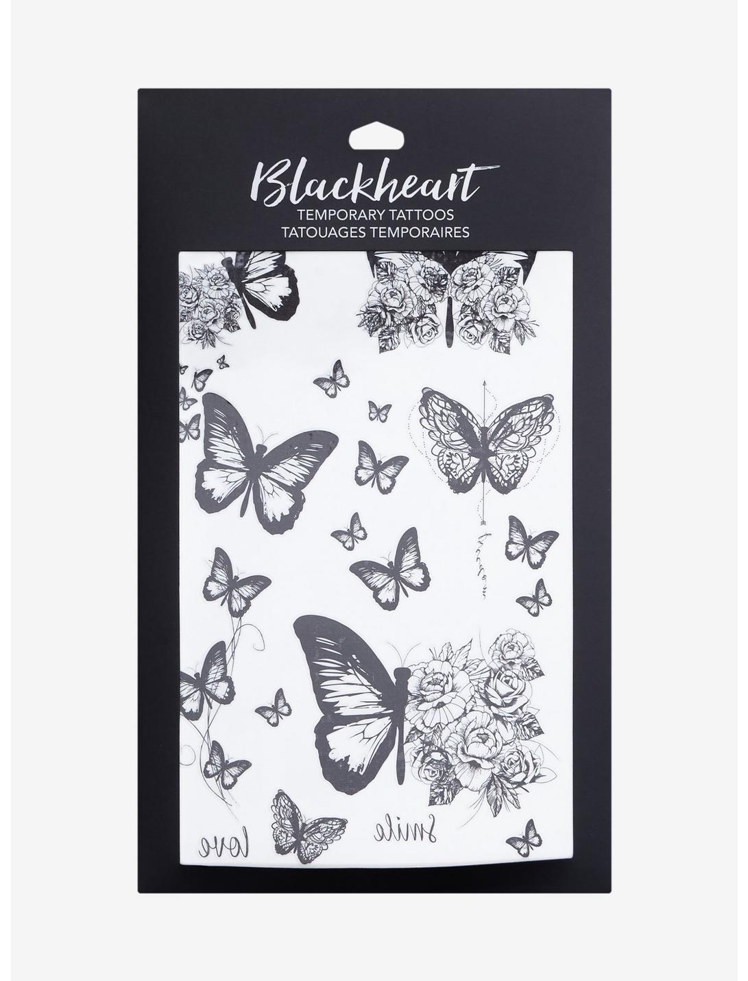 Blackheart Butterfly Temporary Tattoos, , hi-res