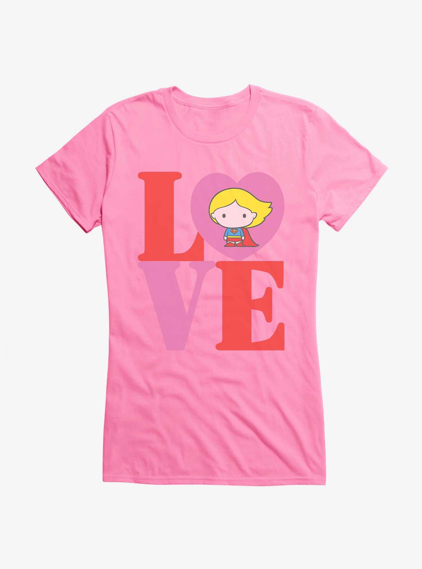 Supergirl Chibi Love Girl's T-Shirt, CHARITY PINK, hi-res
