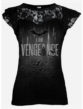 DC Comics The Batman I Am Vengeance Lace Cap Sleeve Top, , hi-res