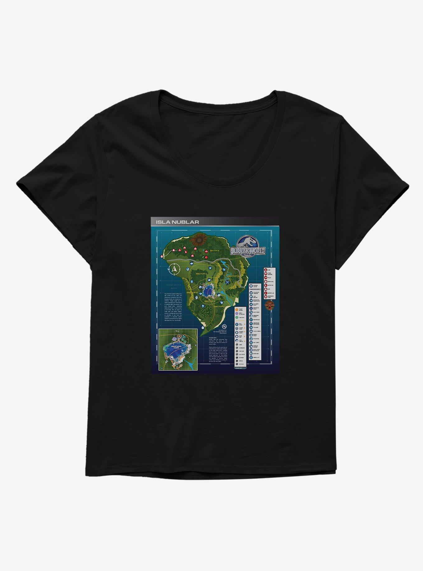 Jurassic World: Camp Cretaceous Isla Nublar Map Womens T-Shirt Plus Size, , hi-res