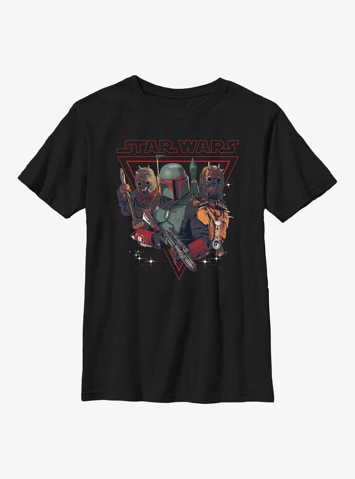 Star Wars The Book Of Boba Fett Bounty Hunting Youth T-Shirt, BLACK, hi-res
