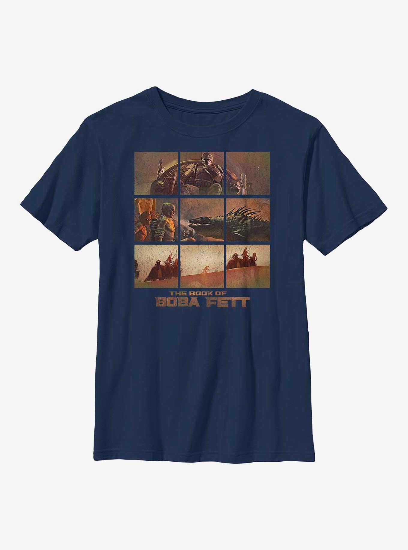 Star Wars The Book Of Boba Fett Desert Palace Youth T-Shirt, NAVY, hi-res