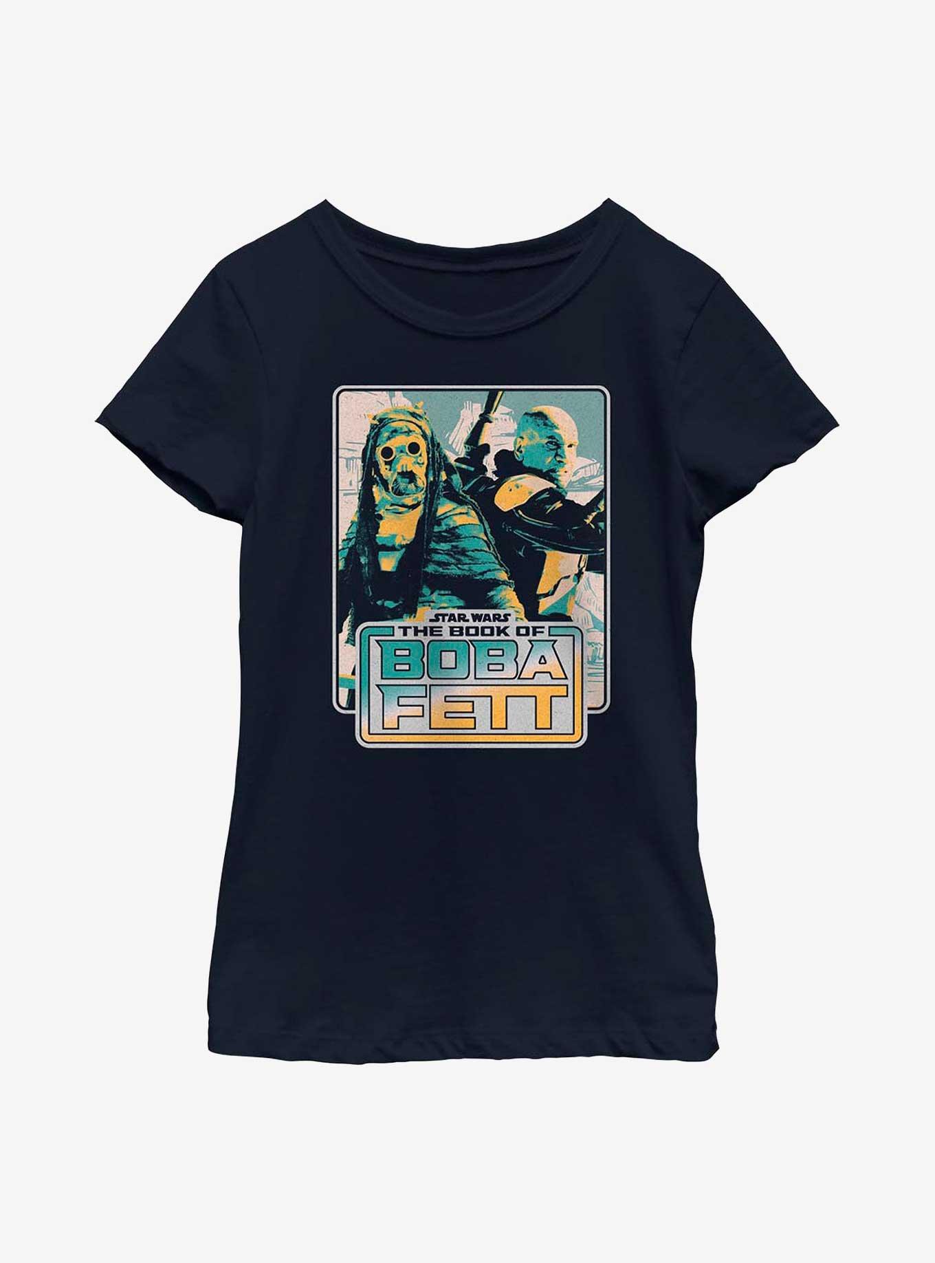 Star Wars The Book Of Boba Fett Characters Stance Youth T-Shirt, NAVY, hi-res