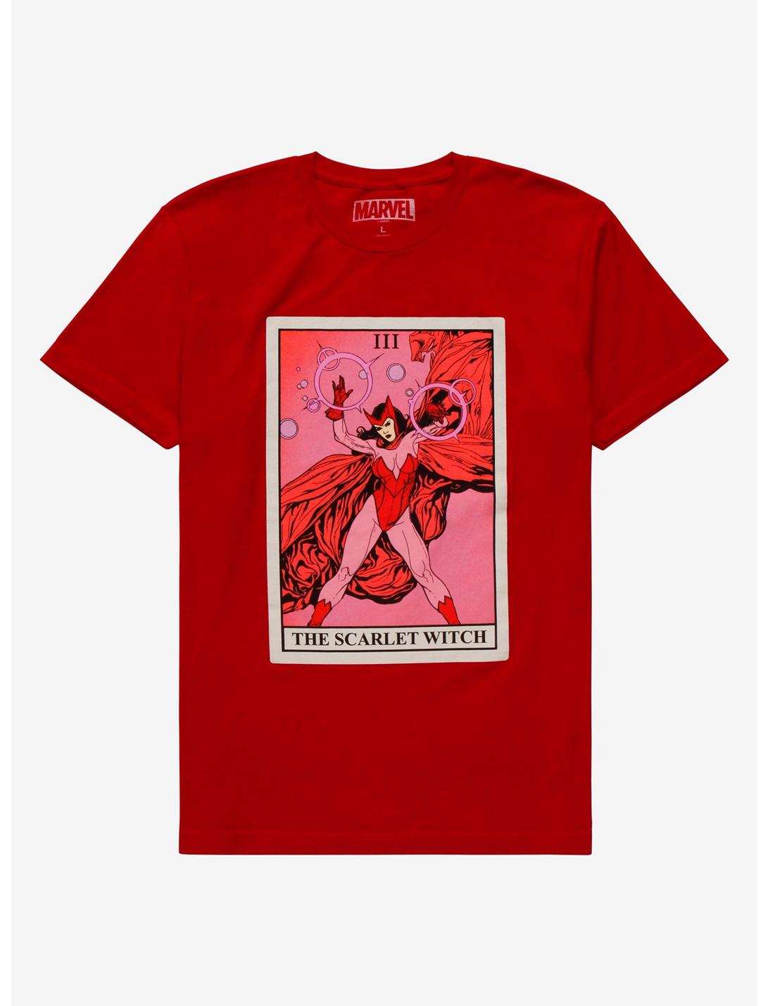 Marvel Scarlet Witch Tarot Card T-Shirt - BoxLunch Exclusive, RED, hi-res