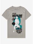Jujutsu Kaisen Megumi Fushiguro Tonal Icon T-Shirt - BoxLunch Exclusive, GREY, hi-res