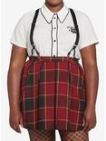 Harry Potter Gryffindor Pleated Suspender Skirt Plus Size, PLAID - RED, hi-res