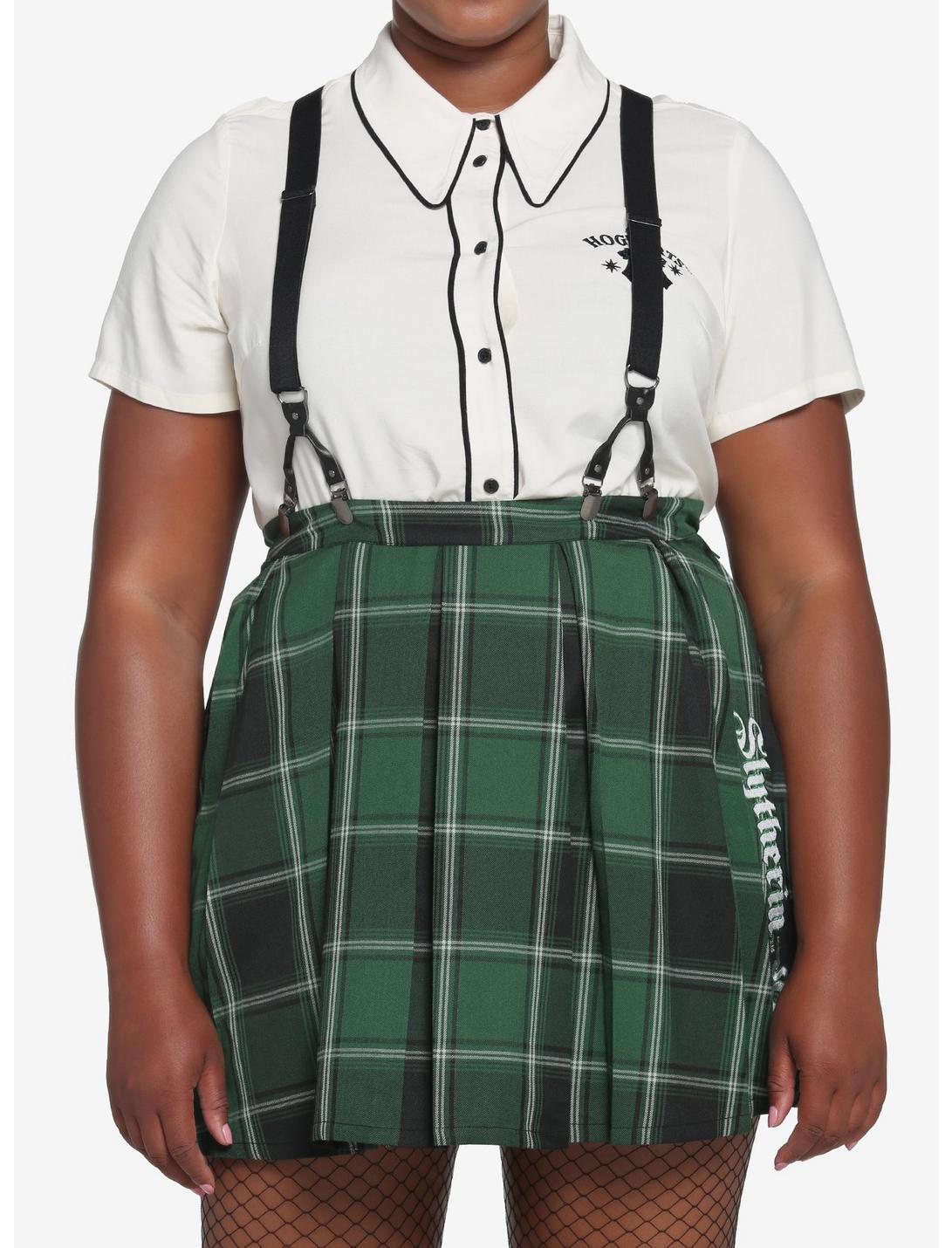 Harry Potter Slytherin Pleated Suspender Skirt Plus Size, MULTI, hi-res