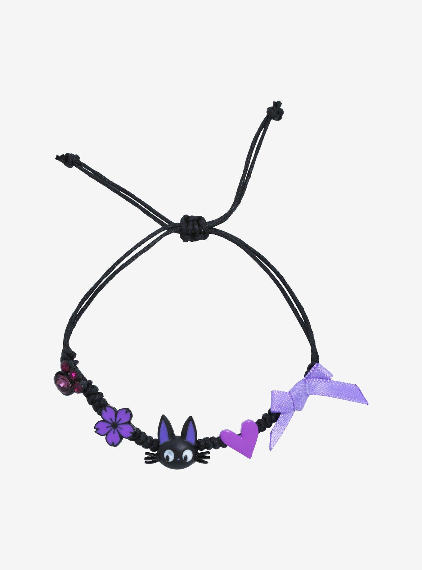 Her Universe Kiki's Delivery Service Jiji Purple Charm Cord Bracelet, , hi-res