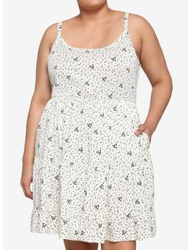 Plus Size Ivory Music Note Tiered Dress Plus Size, , hi-res