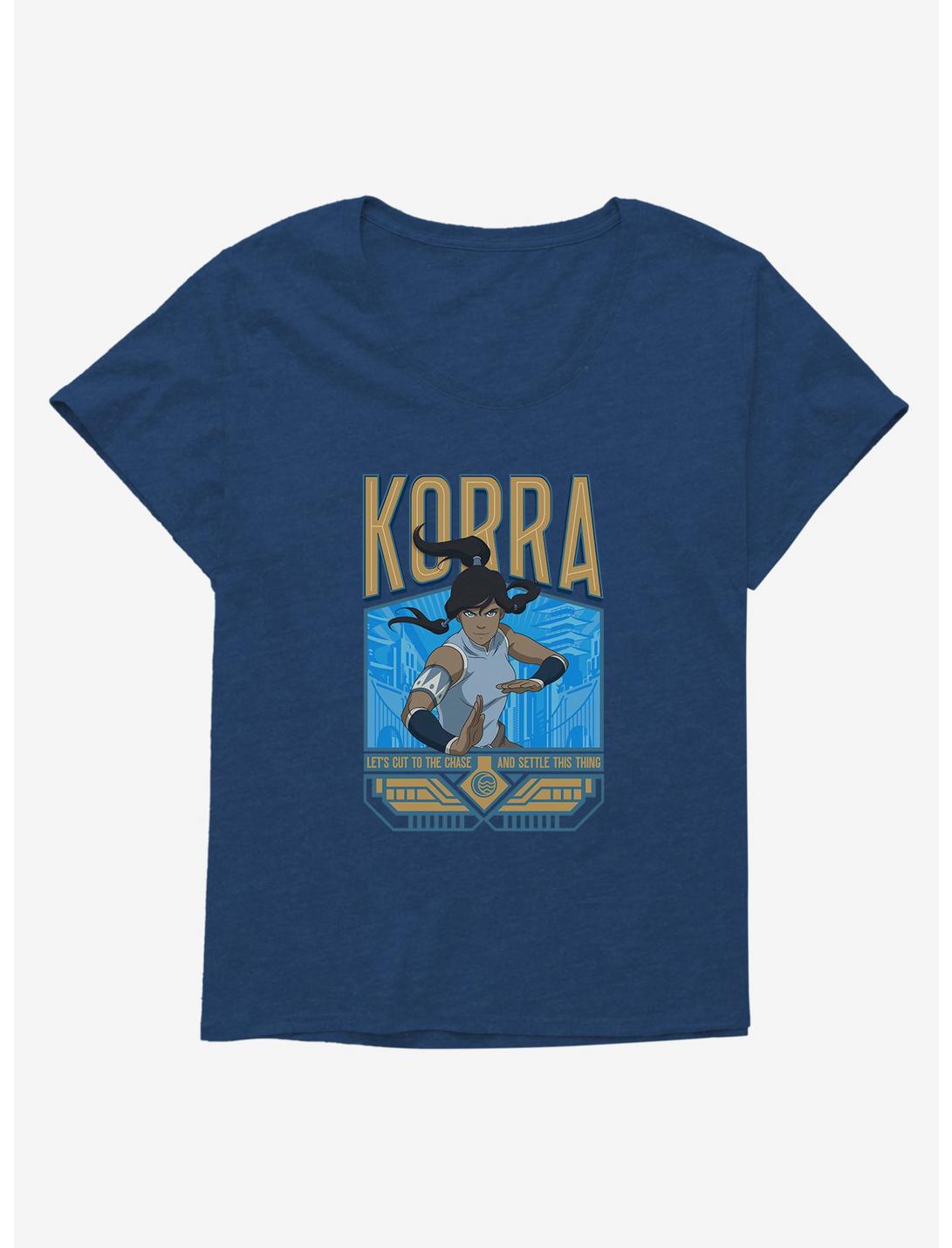 Legend Of Korra Cut To The Chase Womens T-Shirt Plus Size, NAVY  ATHLETIC HEATHER, hi-res