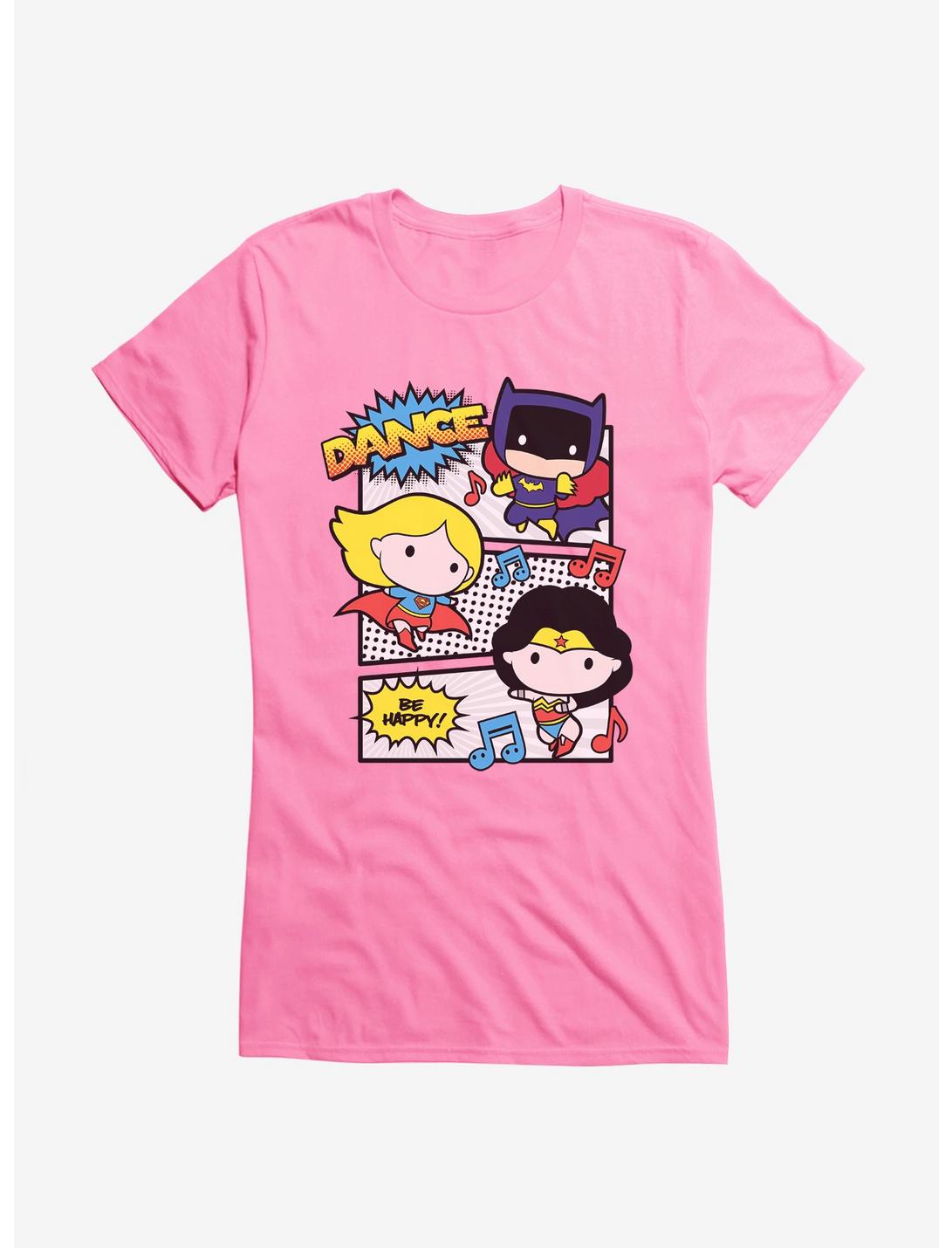 DC Comics Chibi Happy Dance Party Girls T-Shirt, CHARITY PINK, hi-res