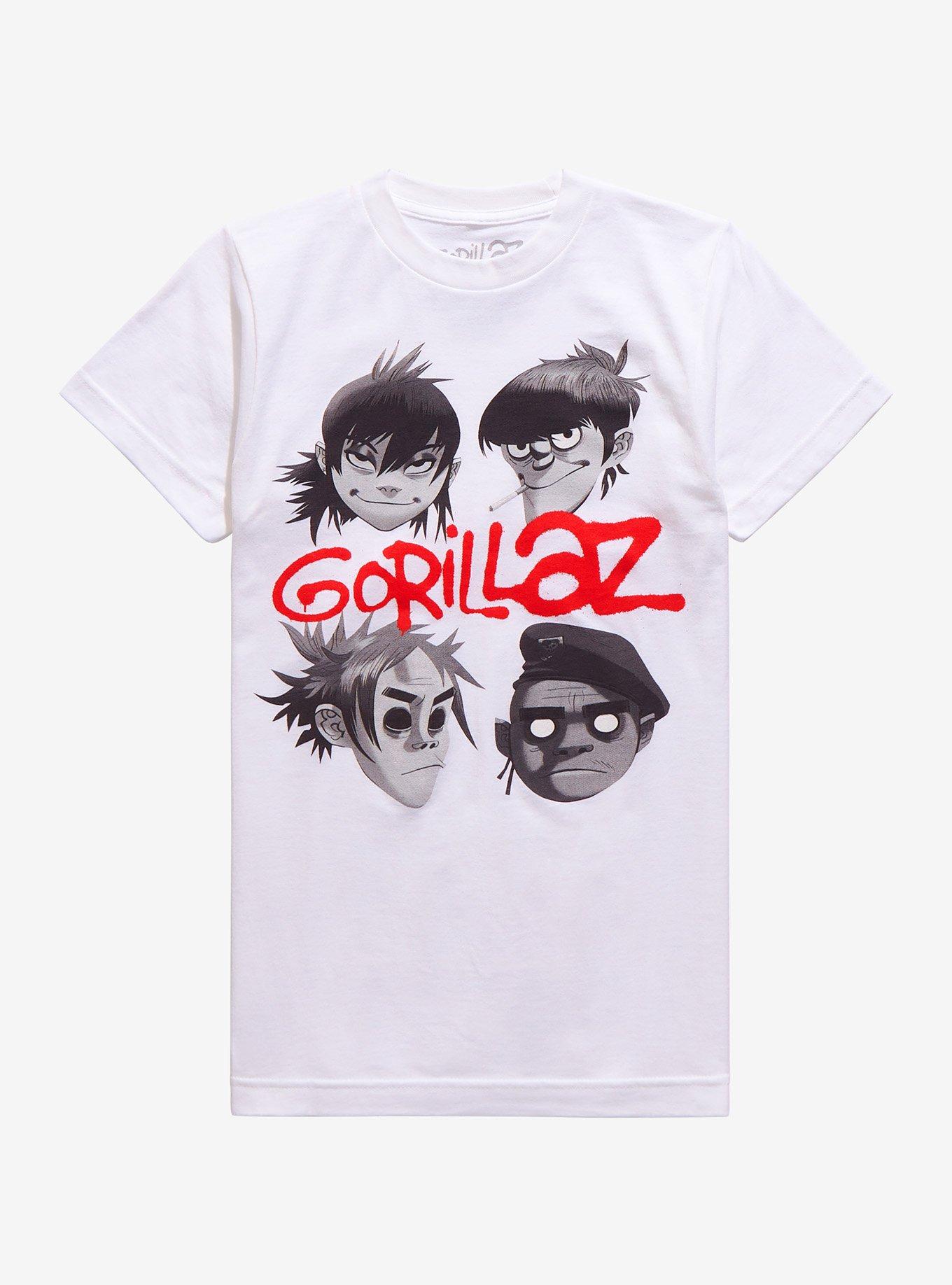 Gorillaz Head Icons Girls T-Shirt, BRIGHT WHITE, hi-res